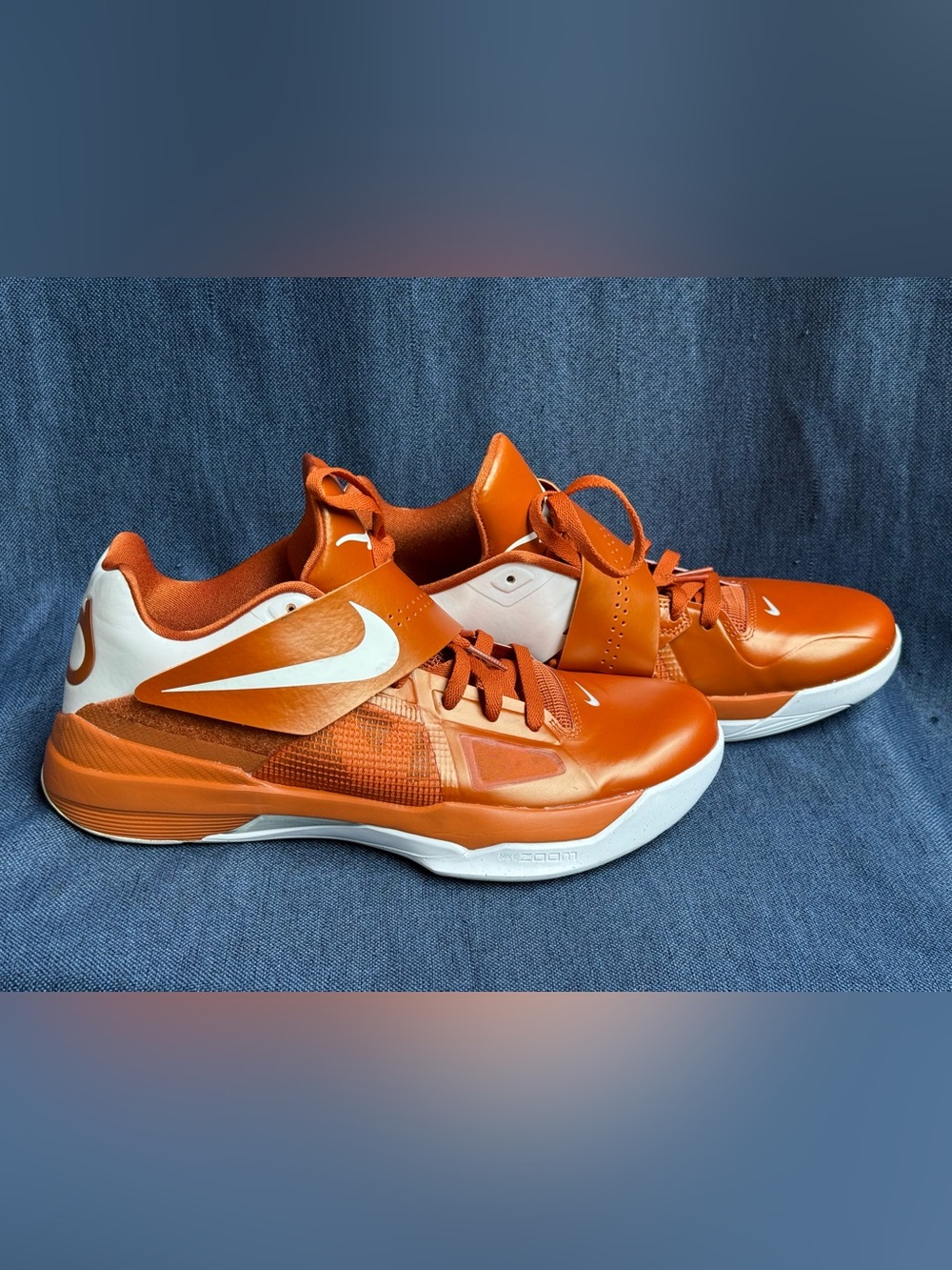 Size 10.5 - Nike Zoom KD 4 Texas Longhorns Desert Orange White 2025 - Picture 7 of 8